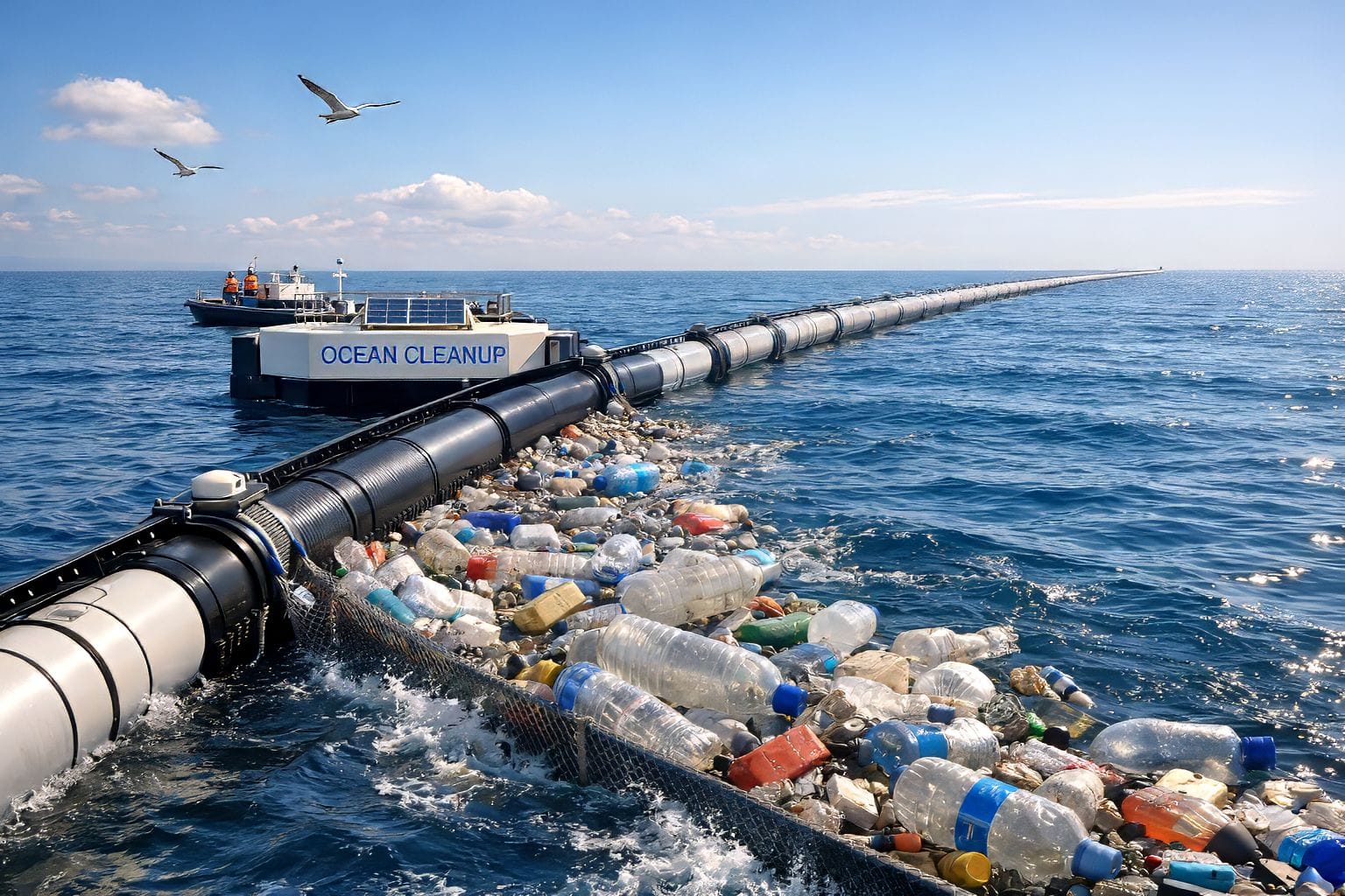 How the Dutch 600m Floating System Cleans Ocean Plastic