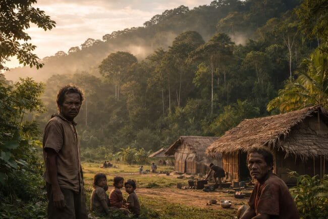 Norway’s Amazing Win: The 1st Deforestation-Free Nation — AI-generated image of rural village near forest showing community impact of deforestation